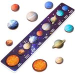 Montessori Toys for 3 4 5 6 Year Old Boys Girls, Wooden Puzzles for 3+ Year Olds Kids Learning Resources Educational Toy for Toddlers Boy Birthday Gifts Age 4 5 6 Space Planet Solar System Presents