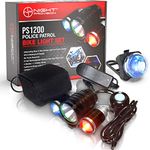 PS1200 Police Bike Light Rechargeable 18 Hours Max Water Resistant Blue Red LED Patrol Bicycle Lights