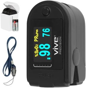 Vive SP02 Pulse Oximeter Fingertip Bluetooth Includes Case, Batteries, Lanyard - Medical Grade Blood Oxygen Saturation Monitor w/ Heart Rate & O2 Sensor - Blood Pressure Level Monitoring Device