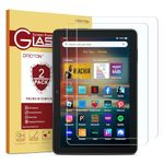 [2 pack] OMOTON Screen Protector for All-New Fire HD 8/Fire HD 8 Plus/Fire HD 8 Kids 2020 Released, Tempered Glass/High Definition / 9H Hardness