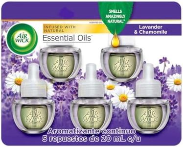 Air Wick Plug in Scented Oil Refill, 5ct, Lavender and Chamomile, Essential Oils, Air Freshener