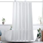 Qidordour Frosted Shower Curtain Liner for Bathroom Mould Proof Mildew Resistant Shower Liner Frosted White, 183x183cm PEVA Weighted Waterproof Plastic Shower Curtain Liner with Magnets, 12 Hooks