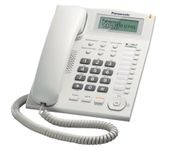 Panasonic Single Line KX-TS880MX Corded Landline Phone (White-Black)