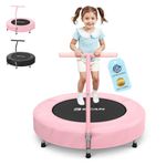 BCAN 36'' Toddler Trampoline, ASTM Certified - Kids Trampoline for Ages 1-6, Foam Handle & Safe Thickened Cover, Mini Trampolines for Kids Indoor, Easy to Assemble