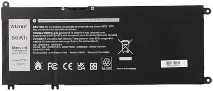 WLTree 56Wh 33YDH Batteria per PC Dell Inspiron 15 7577 17 7773 7778 7779 7786 Latitude 13 3380 14 3490 15 3580 3590 G3 15 3579 17 3779 G5 15 5587 G7 15 7588 Vostro 7570 7580 P30E P72F P30E001 Battery