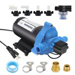 Yeehemes Water Transfer Pump 110V, 4 GPM 45 Psi US Plug, Brass Connector Self Priming Water Booster Pump RV Water Pump Used for Home Camper Sprayer