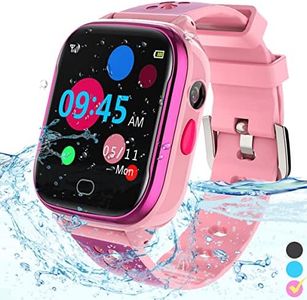 FRLONE Kids Smart Watch Phone - IP67 Waterproof Smartwatch Boys Girls with Touch Screen 5 Games Camera Alarm SOS Call - Phone Watch Digital Wrist Watch for 3-13 Years Children Birthday Gift (Pink)