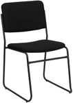 Flash Furniture Hercules Series Capacity High Density Black Fabric Stacking Chair with Sled Base