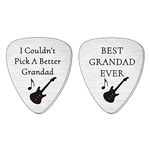 SMARGO Two PCS Grandad Guitar Pick Plectrum For Fathers Day Birthday Christmas Presents I Couldn't Pick A Better Grandad Best Grandad Ever