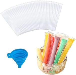 200 PCS Bolsas para Hacer Popsicles, Bolsas para Helados Flash,Bolsas de Molde para Paletas de Hielo, con 1 Embudo, para Yogur, Helado, Jugo