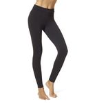 HUE Women's Wide Waistband Blackout Cotton Leggings, Assorted, Black, Large