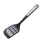 Wiltshire Aspire Slotted Turner, Flipping & Turning Tool, Cooking Spatula, Fish Slice, Heat-Resistant Utensil, Non-Stick, Non-Scratch, Anti-Slip Soft Touch Handle, Grey & Silver, 34.5x8.5x5cm