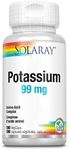 SOLARAY – Potassium, 99mg | Amino Acid Complex | Heart Health & Electrolyte Balance | Dietary Supplement | Vegan, Lab Verified | 100 Vegetarian Capsules