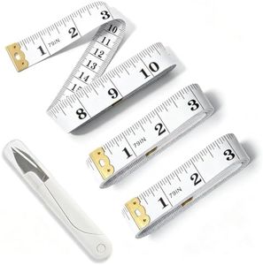 Tape Measure Body Measuring Tape with Soft Ruler & Scissors for Sewing, Fabric, Cloth, Knitting, Tailor, DIY Home Craft, Mini Retractable Dual Scale 60 Inch