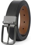 BOSTANTEN Leather Reversible Belts for Men 1 3/8" for Casual Golf Dress Pants, Two-in-One Belt Gift