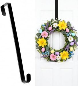 HOOSUN 4th of July Decorations Wreath Hangers for Front Door,12" Wreath Hook Over The Door Wreath Hanger,Garland Hangers Metal Wreath Holder Door Hanger Hook for Patriotic Front Porch Decor