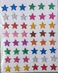 RJV Global ® Star Shaped Glitter Sticker Foam Self Adhesive 120 Pcs Stickers for Art and Craft, Card Making, Scrapbooking, Paper Decoration, School Crafts (Multicolour)