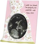 Girl Fearfully Wonderfully Made Psalm 139:14 Resin Stone 7.5 x 6 Resin Sonogram Photo Frame