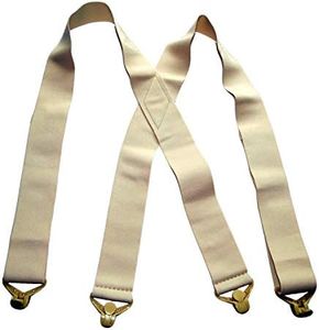 Holdup Hidden 2 inch wide Undergarment XL Beige Suspenders in X-back style with Patented beige Gripper Clasps