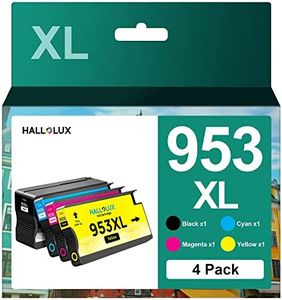 HALLOLUX 953XL Cartouches d'encre Remplacement Compatible pour HP 953 XL 953XL 953 pour Officejet Pro 7740 8710 8730 7720 8720 7730 8725 8719 8210 8715 8718 8740 8218 (Noir Cyan Magenta Jaune, 4-Pack)