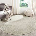 SAFAVIEH Adirondack Collection 10' x 10' Round Ivory / Sage ADR109V Oriental Distressed Non-Shedding Dining Room Entryway Foyer Living Room Bedroom Area Rug