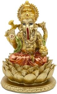 Hindu God Lord Ganesha Statue - India God Ganesh Statue Ganpati Idol Sculpture - Indian Buddha Mandir Temple Pooja Items Home Altar Yoga Meditation Room Decor Gifts for Indian