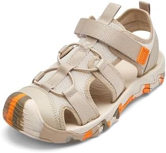 Balabala Kids Sandals Boys Girls Closed Toe Summer Outdoor Athletic Beaches Sandals Non-slip Hook and Loop