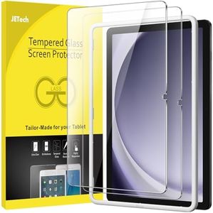 JETech Screen Protector for Samsung Galaxy Tab A9+ / A9 Plus 11-Inch 2023 with Easy Installation Frame, Tempered Glass Film, HD Clear, 2-Pack