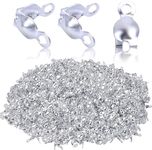 SATRA TRADERS Silver Beads Tips Knot Covers Clamshell Metal Open Bead Tips Knot Covers Bead Tip Cord Ends for DIY Bracelet Necklace Jewelry Making Accessory | Size : 6mm | 100g