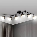 HiBay 6-Light Track Lighting, Directional Rotatable Ceiling Light Fixture, Black Farmhouse Spotlight for Kitchen Living Room Office, E12 Base (Bulbs Not Included)