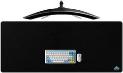 Cacoy 55" x 24" Extended Gaming Mouse Pad, Large Desktop Blotter Pad, Office Computer Desk Pad, Stitched Edges Large Keyboard Mouse mat for Desk (Black)