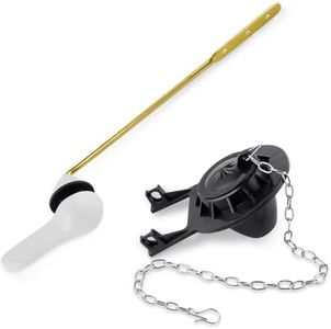 iFealClear Universal Toilet Handle Replacement Kit Front Mount with 2-Inch Rubber Toilet Flapper Replacement, Toilet Tank Parts Compatible with Kohler, American Standard, TOTO, Mansfield, White