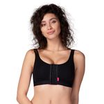 LIPOELASTIC PI Active - Compression Bra Post-Surgery | Sports Bra for Women | Post-Surgery Bra for Women with Front Closure Black