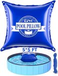 EPN 5 x 5 Ft Pool Pillows for Above Ground Pool, 0.5mm Thick PVC Cold-Resistant Pool Cover Air Pillow with 49.2 Ft Rope, Winterizing Ice Equalizer Inflated Closing Winter Kit for Supporting Pool Cover