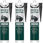 Bond It Roof and Gutter Sealant Black Pack 3 x 285ml – Waterproof Outdoor Sealant for Roof and Gutter Repair, Flexible Exterior Sealant for Metal, Plastic & Bitumen, Weatherproof Lap Jointing