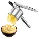VonShef Potato Ricer Masher, Food Grade Stainless Steel Potato Ricer Press with Silicone Handle, Dishwasher Safe Fruit & Veg Press, Heavy Duty Food Press for Mashed Potatoes