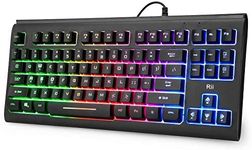 Rii Gaming Keyboard,87-Keys RGB Bac