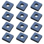 Antrader 12Pack Screw on Furniture Gliders 1" x 1" Square PTFE (Teflon) Carpet Flooring Coaster Magic Mover Moving Sliders Pads Navy