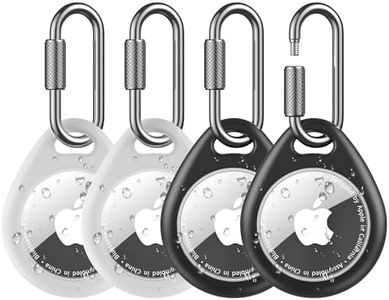SPGUARD Apple Air Tag Holder (1st/2nd Generation)- 4 Pack Air Tagholder Keychain with Professional Carabiner, Waterproof & Shockproof TPU Air Tag Case 2/1 for Keys, Backpacks, Pets, Luggage, Kids