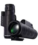 Mabron High Definition Monocular Telescope and Quick Phone Holder - Power Prism with BAK4 & FMC, HD Night Vision Tripod for Bird Watching Hunting Hiking Concert Travelling_M2