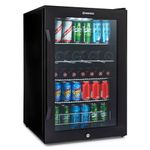 Subcold Ace90 LED Touch Control Beer Fridge With Glass Door | Premium Drinks & Wine Fridge | Black Alu Handle, Auto Defrost, Lockable | 91 Cans | Ideal for Home Bar Undercounter