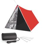 LYN Life-Saving Equip: Instant 2 Person Survival Emergency Shelter Tent,Thermal Reflective Waterproof Windproof Fireproof Lightweight Bugout, with Paracord+Stake for Car Camping,Hiking,First Aid&Snow