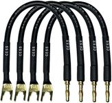 CESS-027L HiFi Speaker Cable Jumpers Wire 6-inch - Spade Plug to Banana Plug Speaker Jumper Cable - 4 Pack (Large Fork)