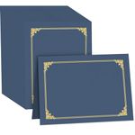 HAUTOCO 90 Pack Certificate Holders, Navy Blue Diploma Holders, Document Award Covers Certificate Folders with Gold Foil Border for 8.5x11 Letter Size