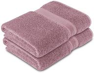 Kinton Crafts QUILL Luxury Cotton Bath Towel (Pack of 2, 60 x 30 inch) Super Absorbent|Ultra Soft|Eco-Friendly|Zero Twist|Lint Free|Ideal for Home|Gym|Travel|Spa|Hotel- Mauve