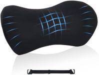 Lumbar Support Pillow for Office Chair and Car Seat, Lumbar Pillow with Adjustable Strap, Memory Foam Back Pillow for Lower Back Pain Relief, Back Support Pillow for Sitting, Driving, Traveling