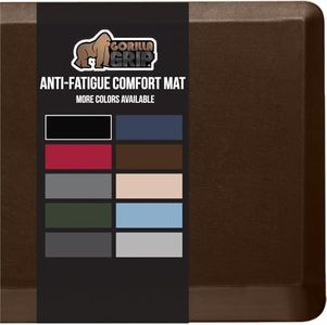 Gorilla Grip Cushioned Anti Fatigue Mats for Kitchen Floor, Ergonomic Standing Office Desk Mat, Waterproof Scratch Resistant Pebbled Top, Supportive Comfort Padded Foam Rugs, 20x32, 3/4" Thick, Brown
