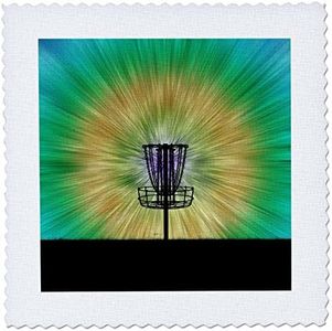 3dRose Tie Dye Disc Golf Basket - Colorful Disc Golf Tie Dye Basket Design - Quilt Square, 6 by 6-Inch (qs_173456_2)