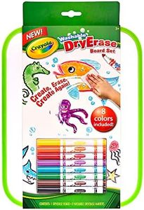 CRAYOLA 98 8676 Whiteboard and 8 Washable Marker Set, Creativity on The Go