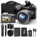 64MP Digital Camera for Photography Autofocus, 4K vlogging Camera for YouTube with Strap&Tripod,16X Anti-Shake Compact Travel Camera with WiFi & App Control, Flash,SD Card, 2 Batteries（S200